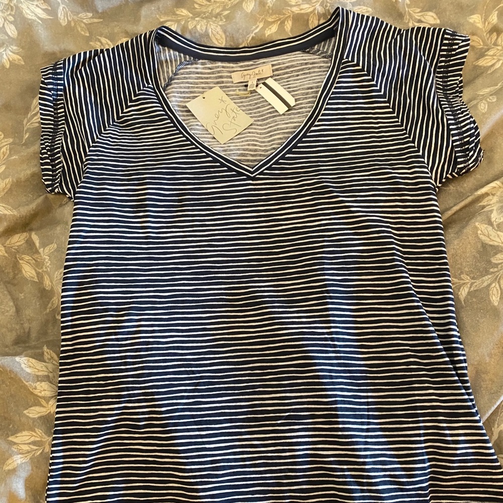 NWT grey state navy/white T-shirt size 1